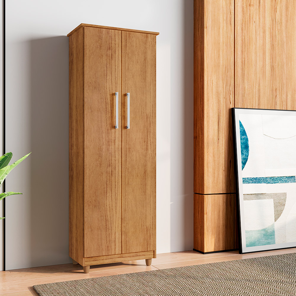 Armário Lavanderia Multiuso Nina 2 Portas Cedro - Saga Decor