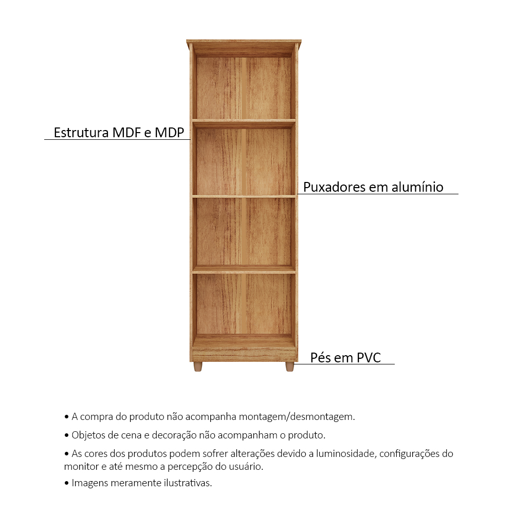 Armário Lavanderia Multiuso Nina 2 Portas Cedro - Saga Decor