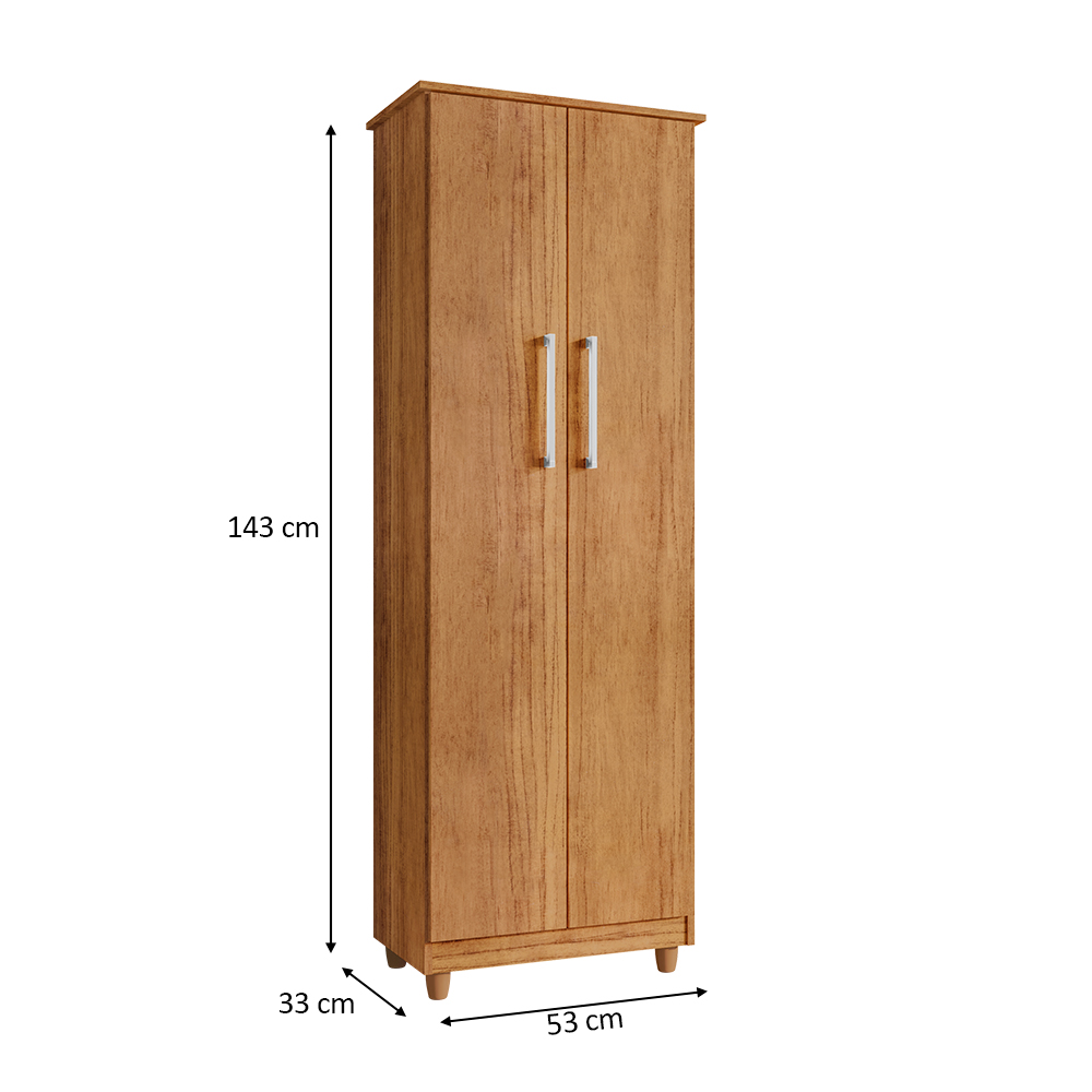 Armário Lavanderia Multiuso Nina 2 Portas Cedro - Saga Decor