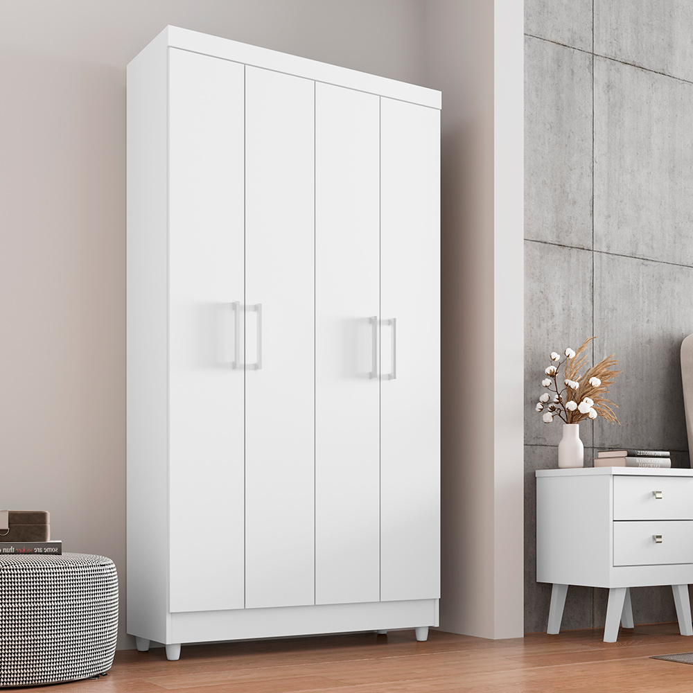 Armário Lavanderia Multiuso Samanta 4 Portas Branco - Saga Decor
