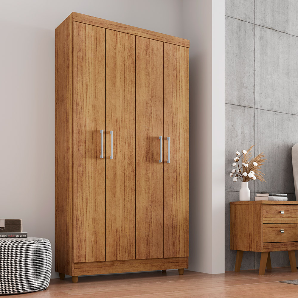 Armário Lavanderia Multiuso Samanta 4 Portas Cedro - Saga Decor