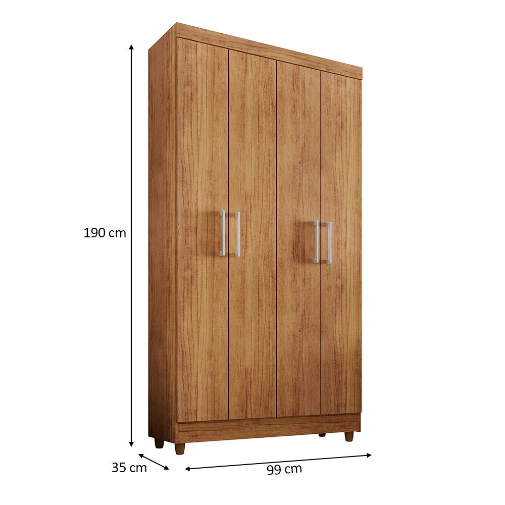 Armário Lavanderia Multiuso Samanta 4 Portas Cedro - Saga Decor
