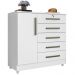 Cômoda para Quarto 1 Porta 5 Gavetas Vitória Branco - Saga Decor