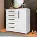 Cômoda para Quarto 1 Porta 5 Gavetas Vitória Branco - Saga Decor