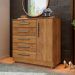 Cômoda para Quarto 1 Porta 5 Gavetas Vitória Cedro - Saga Decor