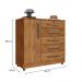 Cômoda para Quarto 1 Porta 5 Gavetas Vitória Cedro - Saga Decor