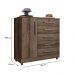 Cômoda para Quarto 1 Porta 5 Gavetas Vitória Ypê - Saga Decor