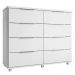 Cômoda para Quarto 8 Gavetas com Rodízios Athenas Branco - Saga Decor