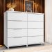 Cômoda para Quarto 8 Gavetas com Rodízios Athenas Branco - Saga Decor