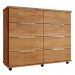 Cômoda para Quarto 8 Gavetas com Rodízios Athenas Cedro - Saga Decor
