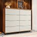 Cômoda para Quarto 8 Gavetas com Rodízios Athenas Cedro Areia - Saga Decor