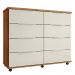 Cômoda para Quarto 8 Gavetas com Rodízios Athenas Cedro Areia - Saga Decor