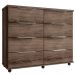 Cômoda para Quarto 8 Gavetas com Rodízios Athenas Ypê - Saga Decor
