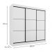 Guarda Roupa Casal 3 Portas de Correr 8 Gavetas Tókio Branco - Saga Decor