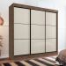 Guarda Roupa Casal 3 Portas de Correr 8 Gavetas Tókio Ypê Areia - Saga Decor