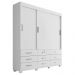 Guarda Roupa Casal 3 Portas de Correr 9 Gavetas Itapema ll Branco Fosco - Saga Decor