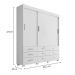 Guarda Roupa Casal 3 Portas de Correr 9 Gavetas Itapema ll Branco Fosco - Saga Decor