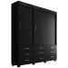 Guarda Roupa Casal 3 Portas de Correr 9 Gavetas Itapema ll Preto - Saga Decor