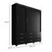 Guarda Roupa Casal 3 Portas de Correr 9 Gavetas Itapema ll Preto - Saga Decor