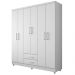 Guarda Roupa Casal 6 Portas 2 Gavetas Monique Branco - Saga Decor