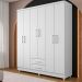 Guarda Roupa Casal 6 Portas 2 Gavetas Monique Branco - Saga Decor