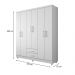 Guarda Roupa Casal 6 Portas 2 Gavetas Monique Branco - Saga Decor