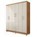 Guarda Roupa Casal 6 Portas 2 Gavetas Monique Cedro Areia - Saga Decor