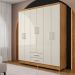 Guarda Roupa Casal 6 Portas 2 Gavetas Monique Cedro Areia - Saga Decor