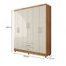 Guarda Roupa Casal 6 Portas 2 Gavetas Monique Cedro Areia - Saga Decor