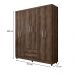 Guarda Roupa Casal 6 Portas 2 Gavetas Monique Ypê - Saga Decor