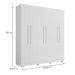Guarda Roupa Casal 6 Portas 4 Gavetas Porto Bello Plus Branco - Saga Decor