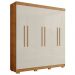 Guarda Roupa Casal 6 Portas 4 Gavetas Porto Bello Plus Cedro Areia - Saga Decor