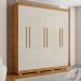 Guarda Roupa Casal 6 Portas 4 Gavetas Porto Bello Plus Cedro Areia - Saga Decor