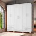 Guarda Roupa Casal 6 Portas 4 Gavetas Santiago ll Branco - Saga Decor