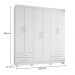 Guarda Roupa Casal 6 Portas 4 Gavetas Santiago ll Branco - Saga Decor