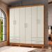 Guarda Roupa Casal 6 Portas 4 Gavetas Santiago ll Cedro Areia - Saga Decor