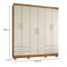 Guarda Roupa Casal 6 Portas 4 Gavetas Santiago ll Cedro Areia - Saga Decor
