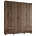 Guarda Roupa Casal 6 Portas 4 Gavetas Santiago ll Ypê - Saga Decor