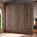 Guarda Roupa Casal 6 Portas 4 Gavetas Santiago ll Ypê - Saga Decor