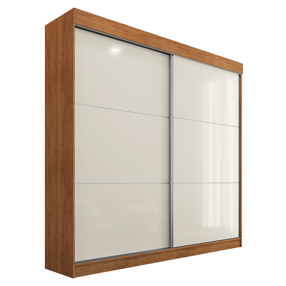 Guarda Roupa Casal Flex 2 Portas Deslizante 4 Gavetas Montes Claros Cedro Areia - Saga Decor