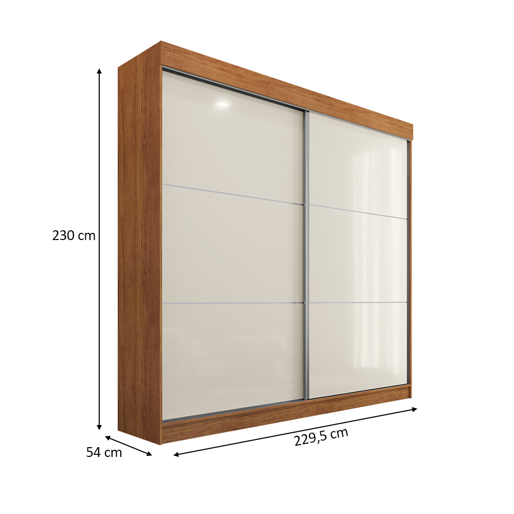 Guarda Roupa Casal Flex 2 Portas Deslizante 4 Gavetas Montes Claros Cedro Areia - Saga Decor