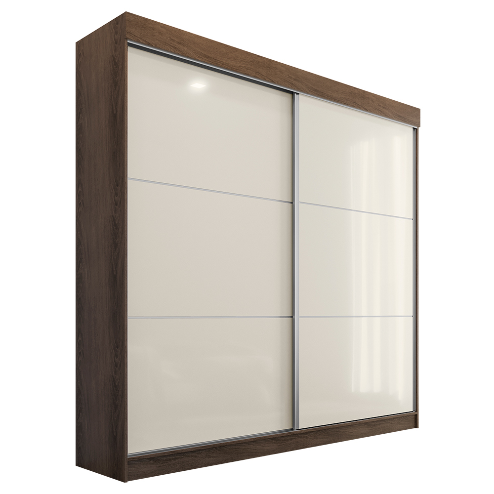 Guarda Roupa Casal Flex 2 Portas Deslizante 4 Gavetas Montes Claros Ypê Areia - Saga Decor