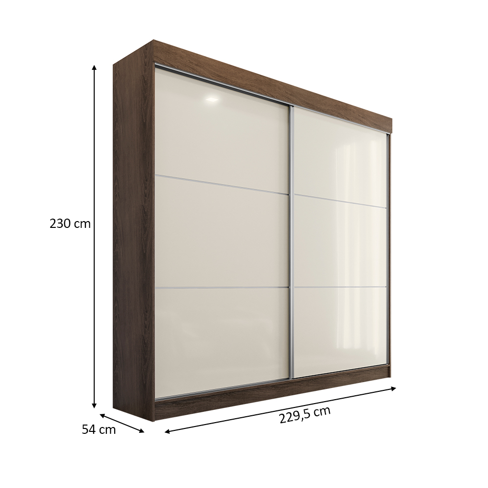 Guarda Roupa Casal Flex 2 Portas Deslizante 4 Gavetas Montes Claros Ypê Areia - Saga Decor