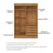 Guarda Roupa Solteiro 2 Portas Deslizante 4 Gavetas Chicago Cedro - Saga Decor