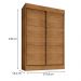 Guarda Roupa Solteiro 2 Portas Deslizante 4 Gavetas Chicago Cedro - Saga Decor