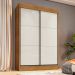 Guarda Roupa Solteiro 2 Portas Deslizante 4 Gavetas Chicago Cedro Areia - Saga Decor
