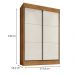 Guarda Roupa Solteiro 2 Portas Deslizante 4 Gavetas Chicago Cedro Areia - Saga Decor