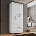 Guarda Roupa Solteiro Barcelona 3 Portas 2 Gavetas Branco - Saga Decor