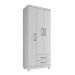 Guarda Roupa Solteiro Barcelona 3 Portas 2 Gavetas Branco - Saga Decor
