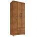 Guarda Roupa Solteiro Barcelona 3 Portas 2 Gavetas Cedro - Saga Decor
